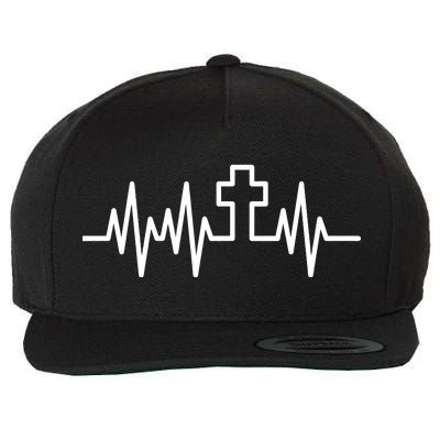 Heartbeat Cross Wool Snapback Cap