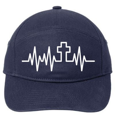 Heartbeat Cross 7-Panel Snapback Hat