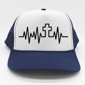 Heartbeat Cross Trucker Hat