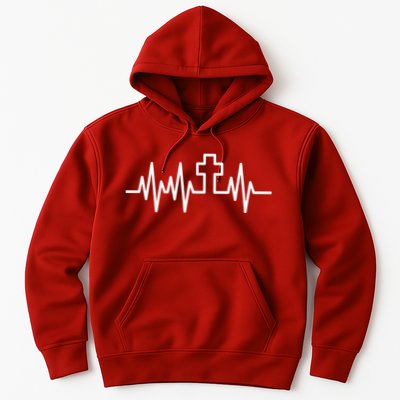 Heartbeat Cross Hoodie