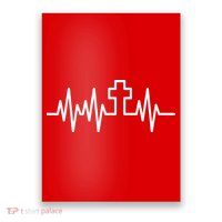 Heartbeat Cross Poster