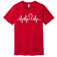 Heartbeat Cross Premium T-Shirt