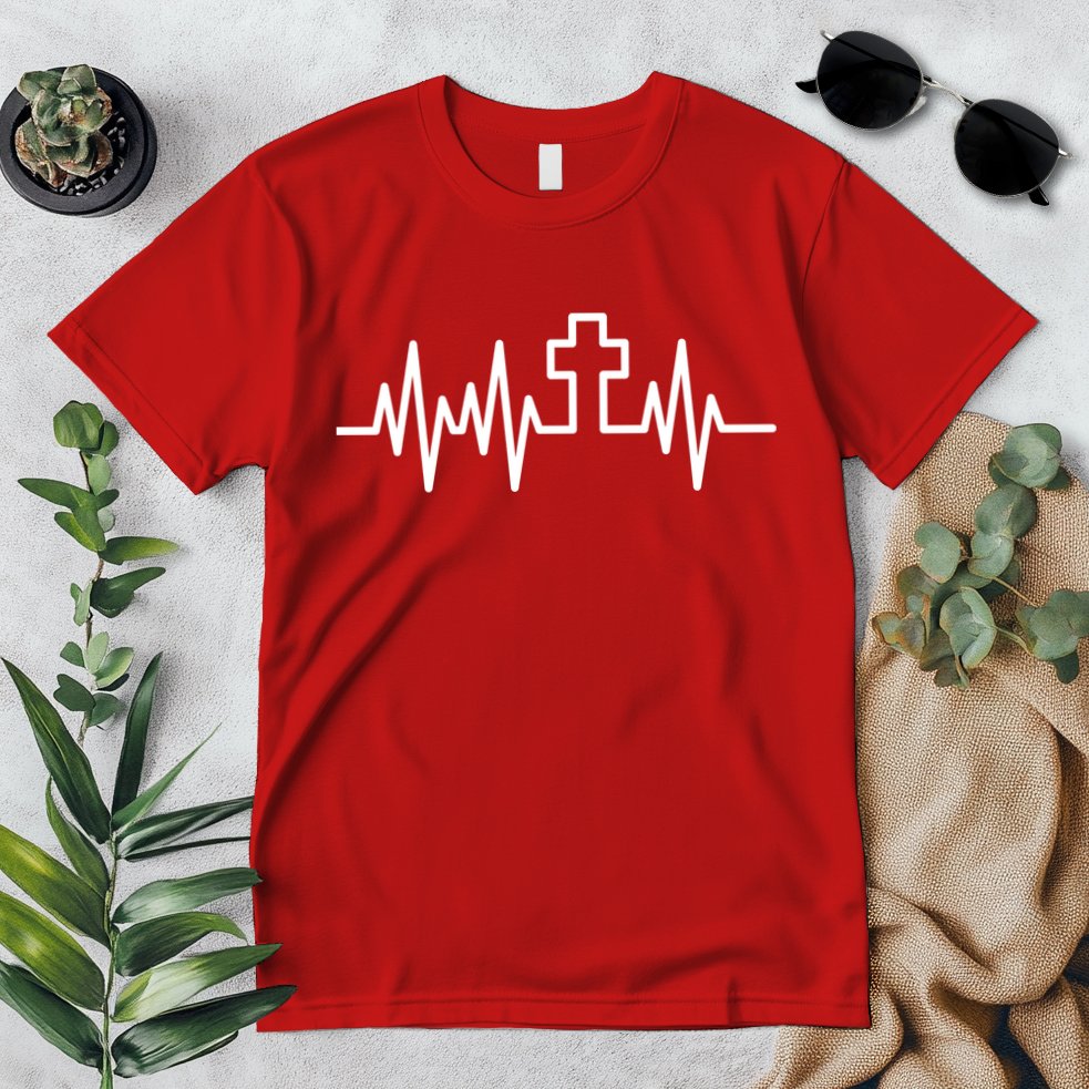 Heartbeat Cross Premium T-Shirt