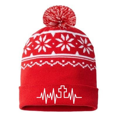 Heartbeat Cross USA-Made Snowflake Beanie