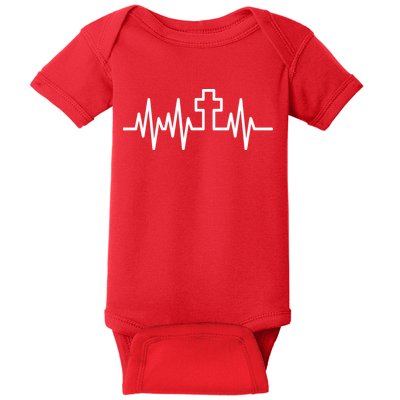 Heartbeat Cross Baby Bodysuit