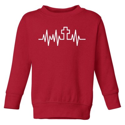 Heartbeat Cross Toddler Sweatshirt