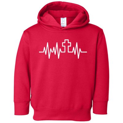 Heartbeat Cross Toddler Hoodie