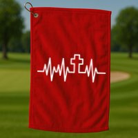 Heartbeat Cross Golf Towel