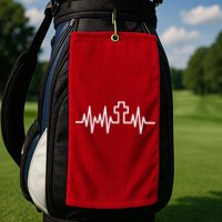Heartbeat Cross Golf Towel