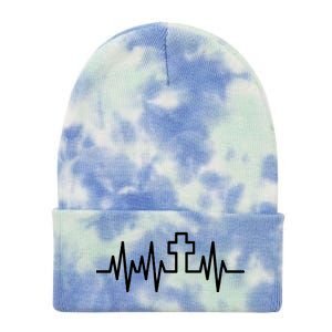 Heartbeat Cross Tie Dye 12in Knit Beanie