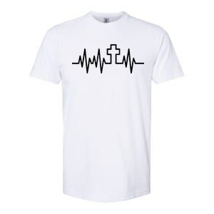 Heartbeat Cross Softstyle CVC T-Shirt