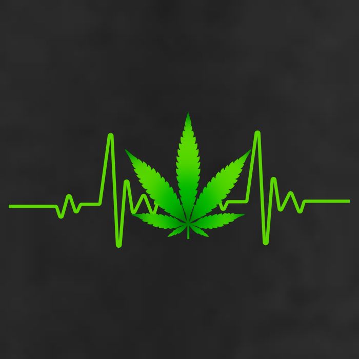 Heartbeat Weed Pulse 7 Panel Mesh Trucker Snapback Hat