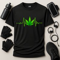 Heartbeat Weed Pulse Cooling Performance Crew T-Shirt