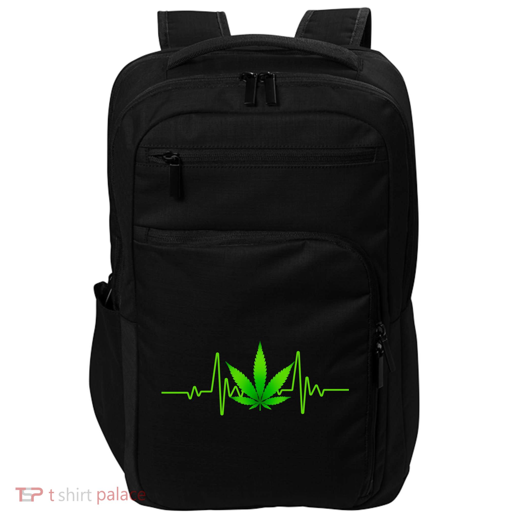 Heartbeat Weed Pulse Impact Tech Backpack