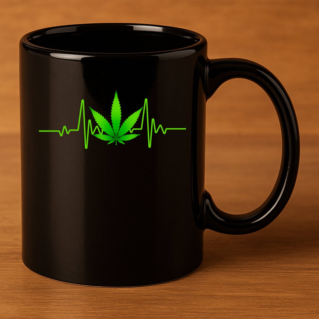 Heartbeat Weed Pulse 11oz C Handle Ceramic Mug