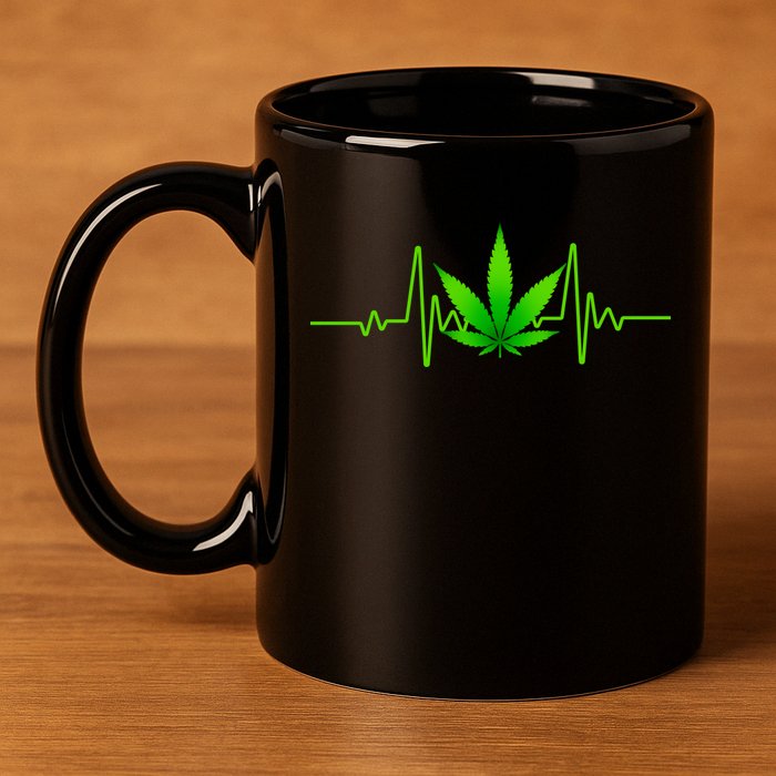 Heartbeat Weed Pulse 11oz C Handle Ceramic Mug