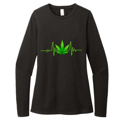 Heartbeat Weed Pulse Womens CVC Long Sleeve Shirt