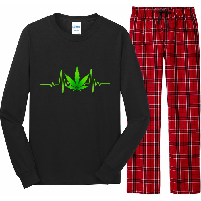 Heartbeat Weed Pulse Long Sleeve Pajama Set