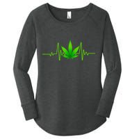 Heartbeat Weed Pulse Women's Perfect Tri Tunic Long Sleeve Shirt