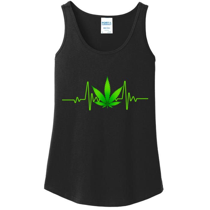 Heartbeat Weed Pulse Ladies Essential Tank