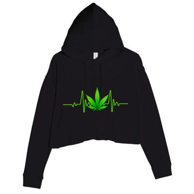 Heartbeat Weed Pulse Crop Fleece Hoodie