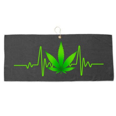 Heartbeat Weed Pulse Large Microfiber Waffle Golf Towel