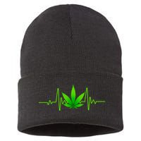 Heartbeat Weed Pulse Sustainable Knit Beanie
