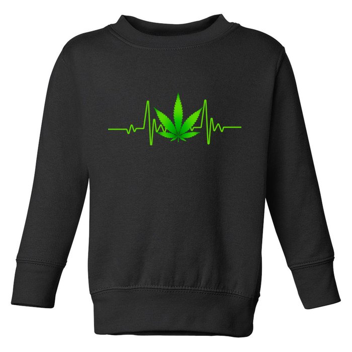 Heartbeat Weed Pulse Toddler Sweatshirt