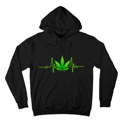 Heartbeat Weed Pulse Tall Hoodie