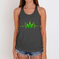 Heartbeat Weed Pulse Women's Knotted Racerback Tank