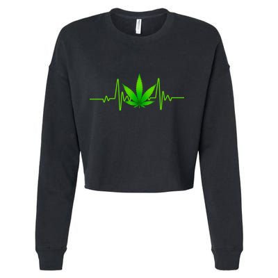 Heartbeat Weed Pulse Cropped Pullover Crew