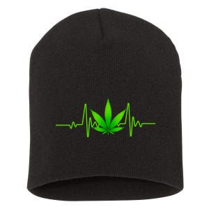 Heartbeat Weed Pulse Short Acrylic Beanie