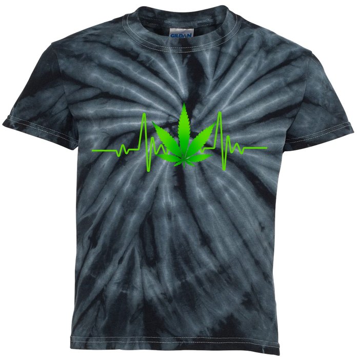 Heartbeat Weed Pulse Kids Tie-Dye T-Shirt