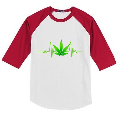 Heartbeat Weed Pulse Kids Colorblock Raglan Jersey