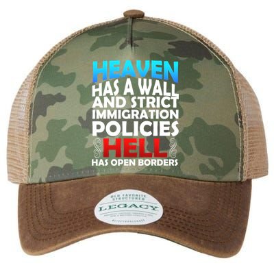 Heaven Has A Wall Hell Has Open Borders Legacy Tie Dye Trucker Hat
