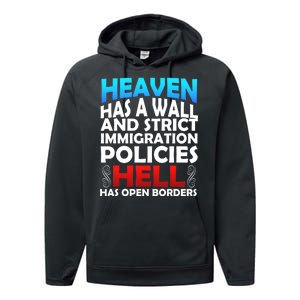 Heaven Has A Wall Hell Has Open Borders Performance Fleece Hoodie