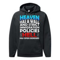 Heaven Has A Wall Hell Has Open Borders Performance Fleece Hoodie