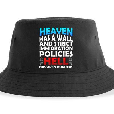 Heaven Has A Wall Hell Has Open Borders Sustainable Bucket Hat