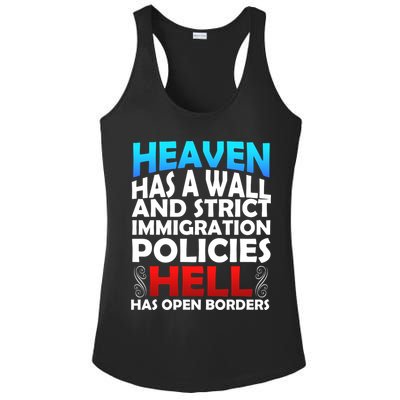 Heaven Has A Wall Hell Has Open Borders Ladies PosiCharge Competitor Racerback Tank