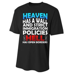 Heaven Has A Wall Hell Has Open Borders Performance Sprint T-Shirt