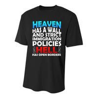 Heaven Has A Wall Hell Has Open Borders Youth Performance Sprint T-Shirt