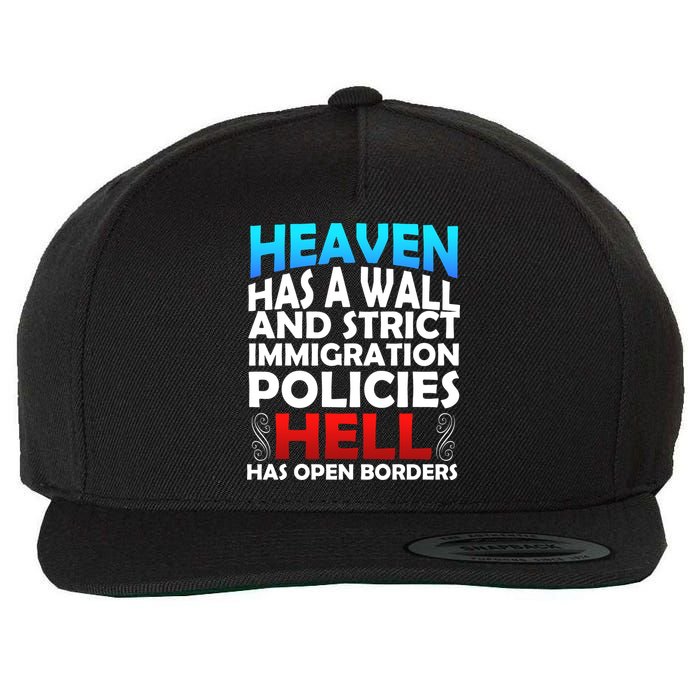 Heaven Has A Wall Hell Has Open Borders Wool Snapback Cap