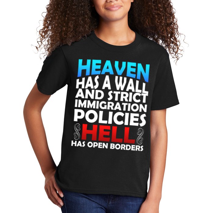Heaven Has A Wall Hell Has Open Borders Kids T-Shirt