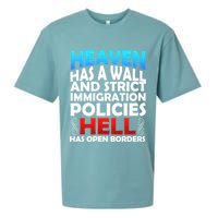 Heaven Has A Wall Hell Has Open Borders Sueded Cloud Jersey T-Shirt