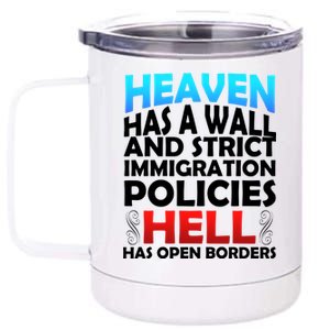 Heaven Has A Wall Hell Has Open Borders 12 oz Stainless Steel Tumbler Cup