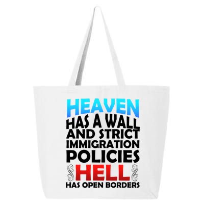 Heaven Has A Wall Hell Has Open Borders 25L Jumbo Tote