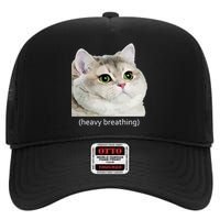 Heavy Breathing Cat High Crown Mesh Back Trucker Hat