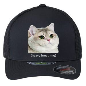 Heavy Breathing Cat Flexfit Unipanel Trucker Cap