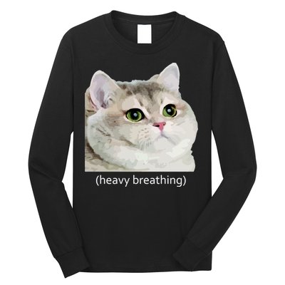 Heavy Breathing Cat Long Sleeve Shirt