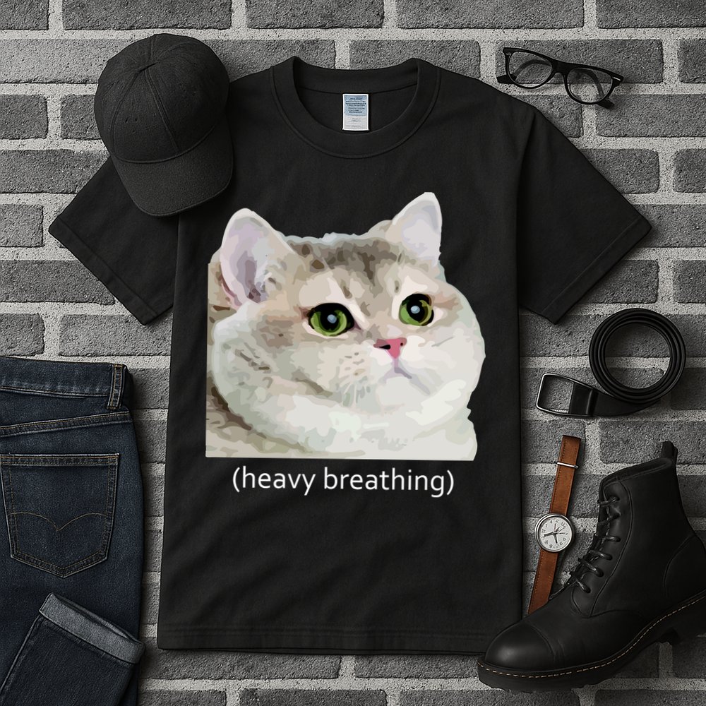 Heavy Breathing Cat Tall T-Shirt